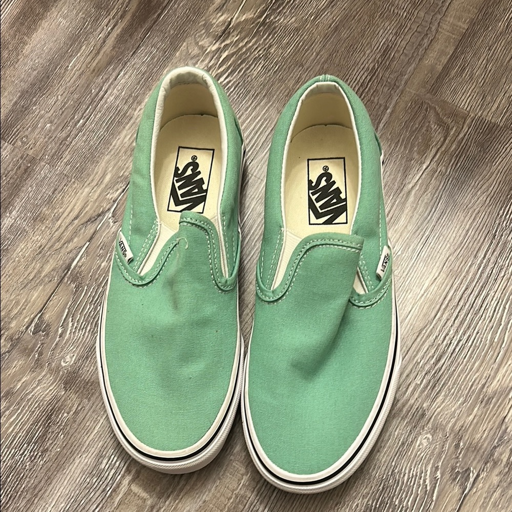 Vans Mint Green Slip-On Shoes